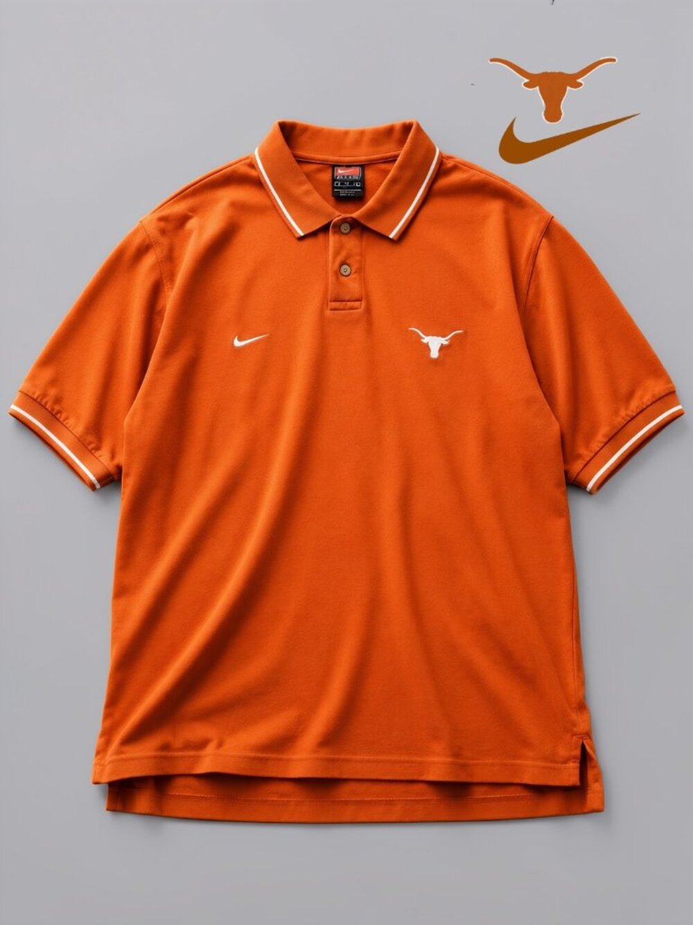 Vintage Y2K Nike Texas Longhorns Dri-FIT Polo Shirt Burnt Orange XL NCAA